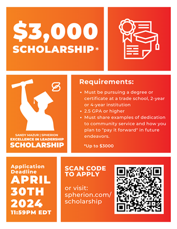 Spherion's Sandy Mazur Scholarship applications are now open