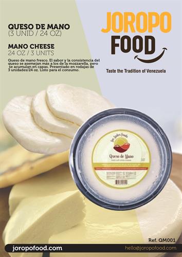 ### Queso de Mano: DescubQueso de Mano: Descubre este queso fresco venezolano, perfecto para acompañar arepas, cachapas y más; su suave textura y sabor auténtico realzan cualquier plato, ofreciendo una experiencia gastronómica única que te conecta con la rica tradición venezolana. ¡Disponible para ti, disfruta de sus beneficios en cada bocado!