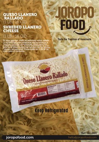 Queso Llanero Rallado: Descubre el sabor auténtico de la comida venezolana con este queso tradicional, ideal para realzar arepas, cachapas, empanadas, y más; una delicia versátil que enriquece cualquier plato con su textura y sabor únicos, llevando la riqueza de la gastronomía venezolana a tu mesa. ¡Conoce su sabor y calidad!