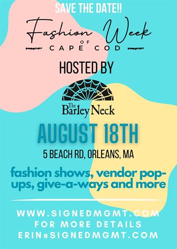 save the date Fashion Week of Cape Cod 2024