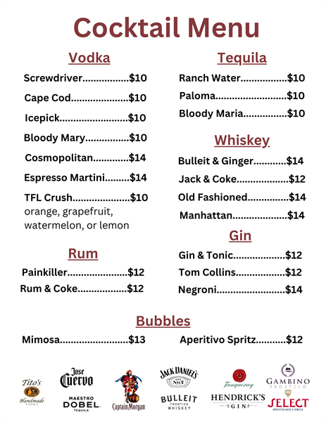 Cocktail Menu