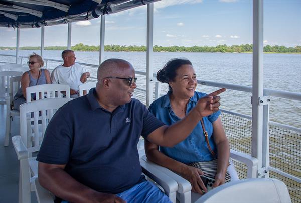 Patriot Cruises upper deck during a narrated historical tour