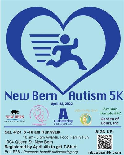 New Bern Autism 5K Run/Walk Saturday April 23rd, Donations are Welcomed 