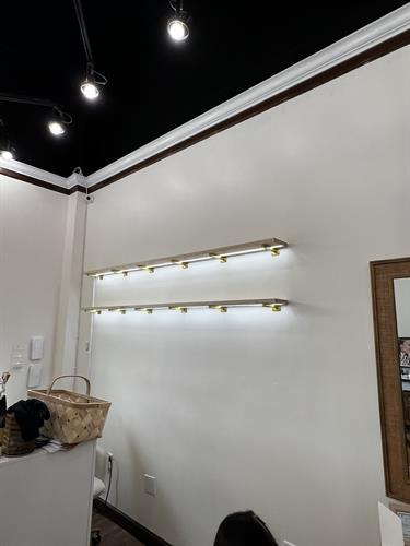 Custom made LED shelves
