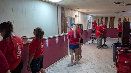 Keller Williams agents helping the with canteen update