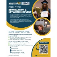 Craven CC, ApprenticeshipNC to Host Employer Information & Networking Event June 18