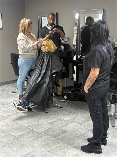 Jennifer instructing a student