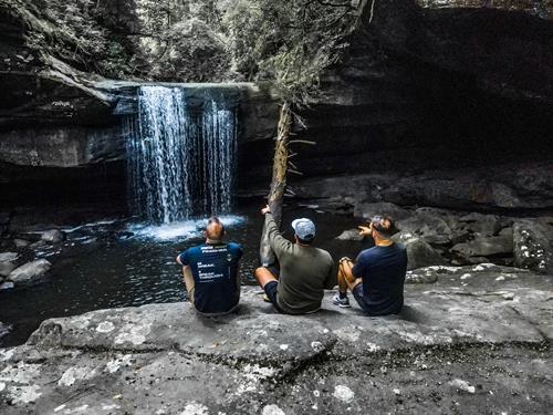 Enjoying Dog Slaughter Falls after the hike, Photo Credit: Dylan Wilson