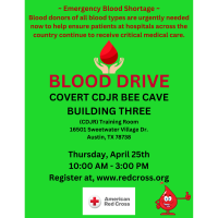 Emergency Blood Shortage Blood Drive - COVERT BEE CAVE