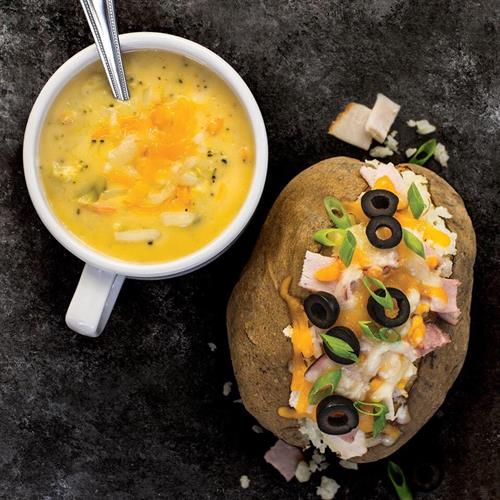 Choose two Spud Max & cup of Broccoli Cheddar soup