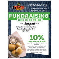 Dine & Donate to support Selbyville Community Club