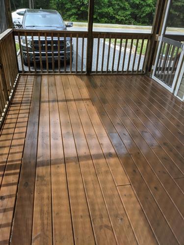 Brand new deck stained in for a great customer. 