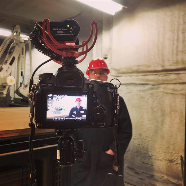 behind the scenes of filming informational for Alberta foundry.