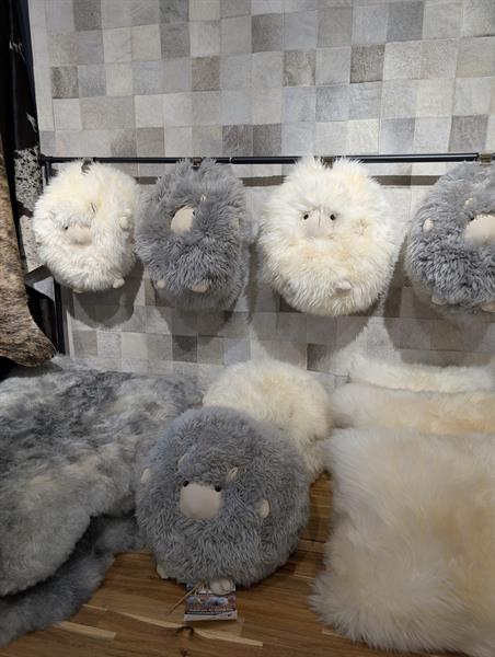 Fabulous sheepskin sheep cushions