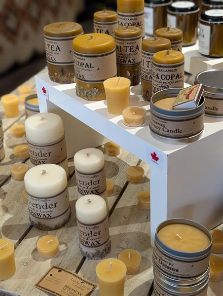 Lots of natural beeswax candles