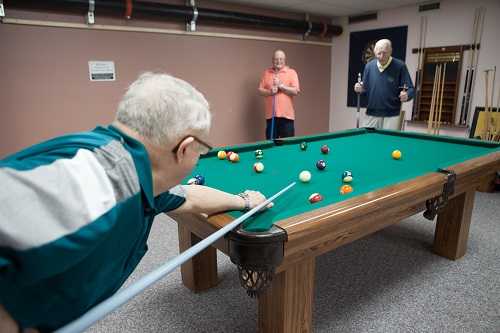 Pool tables are available in many Meridian Housing Foundation complexes.