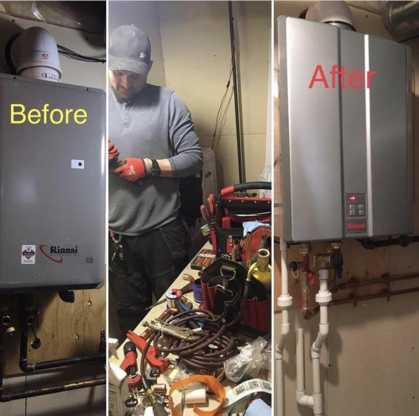 Before and after Tankless hot water Before and after Tankless hot water