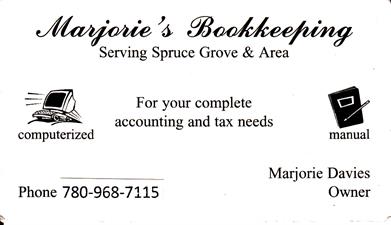 Marjorie's Bookkeeping / Sewing Services