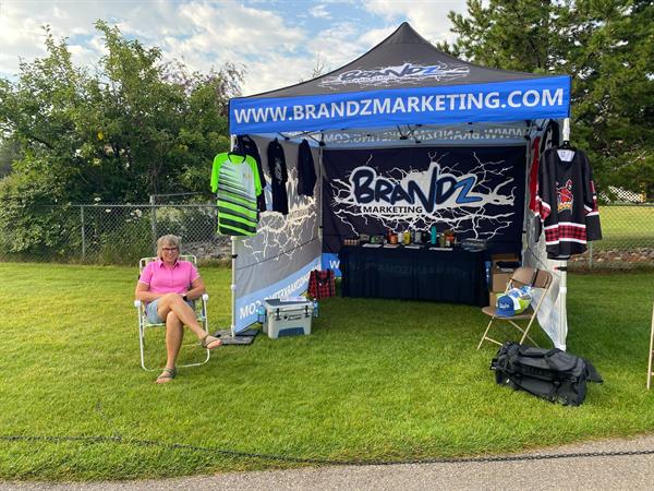 Set up & ready to go at the local golf tournament