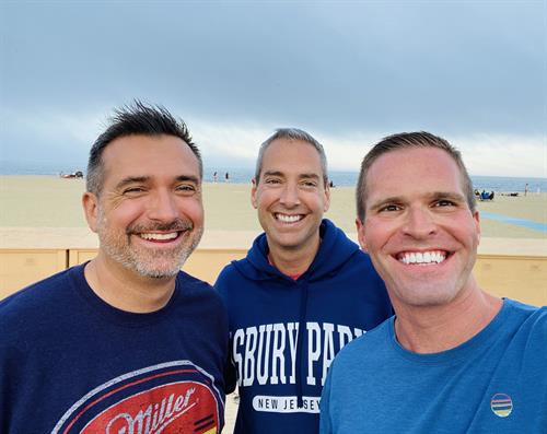 Jason, Robert, and Michael on the Asbury boardwalk