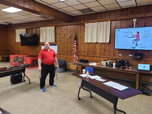 Instructor Thomas J. Wilson lecturing at NRA Basics of Pistol Shooting Course at Slackwood  Volunteer Fire Department in Lawrenceville, New Jersey.