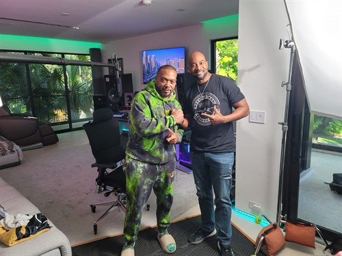 Founder Tavares Beverly With producer Timbaland on set