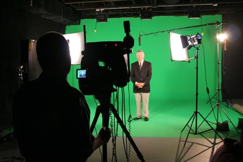 This is a green screen shoot, another project we produced for SunTrust University.