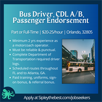 Bus Driver (CDL A or B, with Passenger Endorsement REQUIRED)