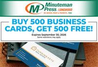 Buy 500 business cards and get 500 more for free. 