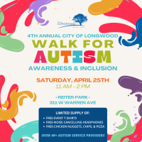 4th Annual City of Longwood Walk for Autism Awareness & Inclusion at Reiter Park