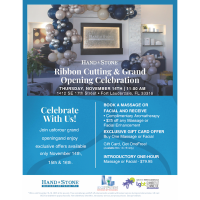 Grand Opening & Ribbon Cutting — Hand & Stone Massage and Facial Spa