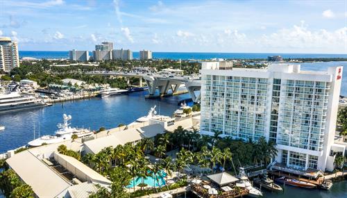 Hilton Fort Lauderdale Marina aerial view