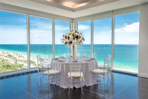 Wedding with backdrop of the ocean