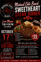 Michael Cote Band & Steak Dinner Night at Cleburne Elks Lodge