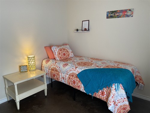 One of our rooms at the Launch Pads housing program.