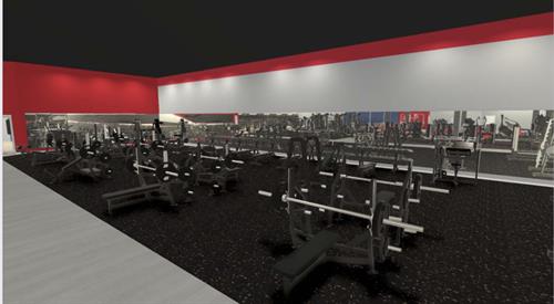 Tons of free weights up to 150lb dumbbells