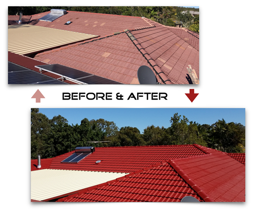 BEFORE AND AFTER - ROOF RESTORATION!