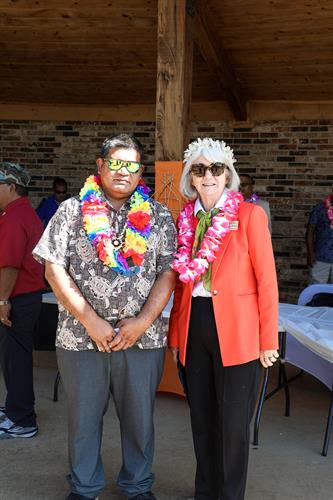 Marshallese Chief Farrend Zackious with Rep Helen Kerwin
