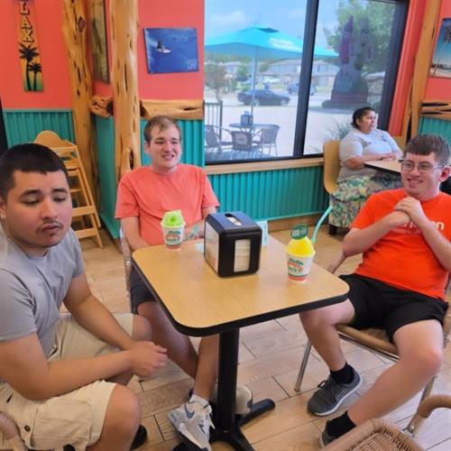 Adult Participants needed a cool off with snow cones 