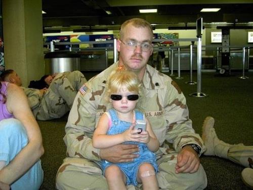 Me and Shelby at DFW airport while I was on leave. 