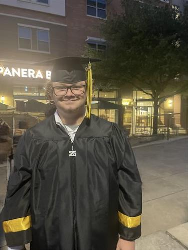 My youngest son on graduation night. He was happy to be done with school and we are so proud of him. 