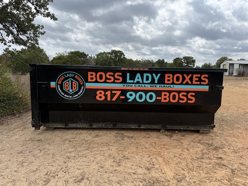 17-yard dumpster rental from Boss Lady Boxes, serving Cleburne and Johnson County.