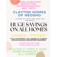 Spring Inventory Reduction Extravaganza- Clayton Homes