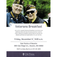 Veteran's Breakfast at Oak Point