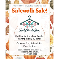 Family Resale Shop Sidewalk Sale