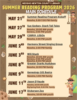 Summer Reading Program 2026 Schedule