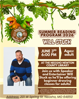 Summer Reading Program 2026 Will Stuck-Neosho Newton County Library-Adult