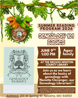 Summer Reading Program 2026 Genealogy 101 Basics