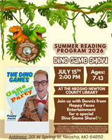 Summer Reading Program 2026 Dino Game Show