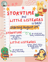 Storytime and Little Listeners is Back!